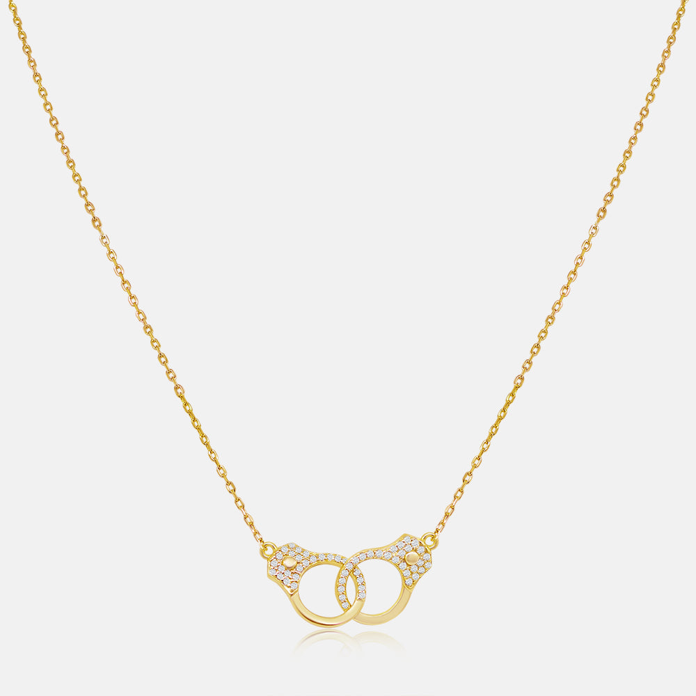 Women's Vermeil Micro Diamond Handcuffs Necklace The Gold Goddess Women’s Jewelry By The Gold Gods