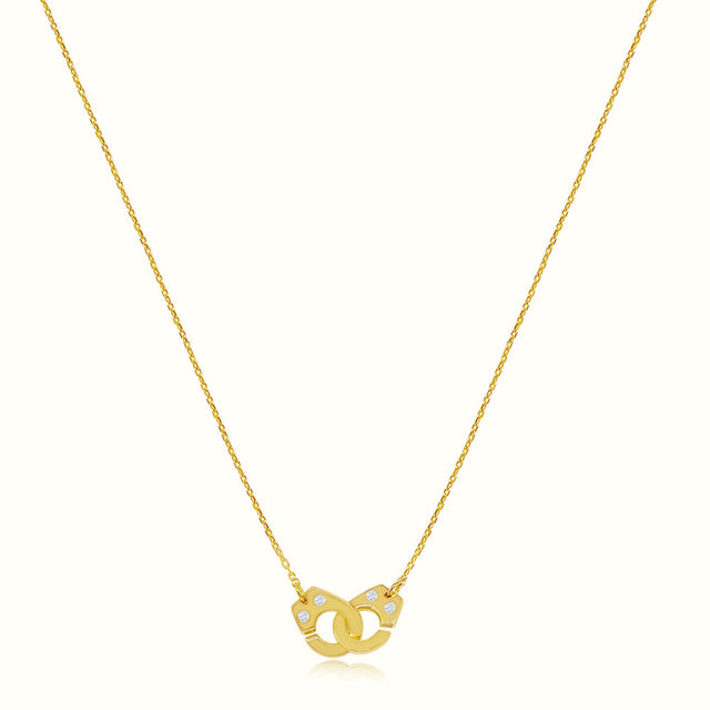 Women's Vermeil Mini Handcuffs Necklace Pendant The Gold Goddess Women’s Jewelry By The Gold Gods