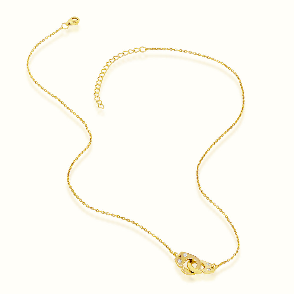 Women's Vermeil Mini Handcuffs Necklace Pendant The Gold Goddess Women’s Jewelry By The Gold Gods