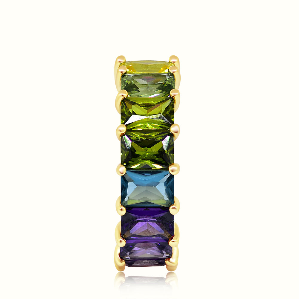 Women's Vermeil Multi Color Emerald Eternity Ring