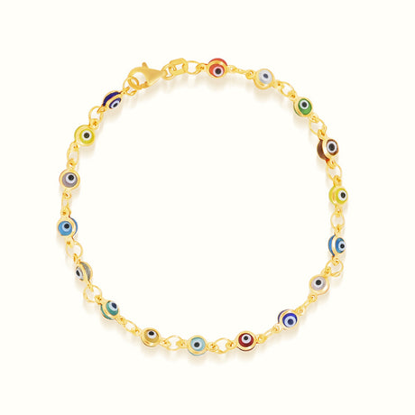 Women's Vermeil Multi Color Evil Eye Bracelet The Gold Goddess Women’s Jewelry By The Gold Gods