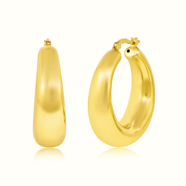 Women's Vermeil Puffed Hoop Earrings The Gold Goddess Women’s Jewelry By The Gold Gods