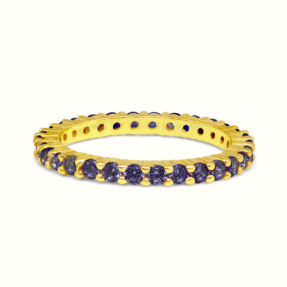 Men's Vermeil Purple Eternity Diamond Ring