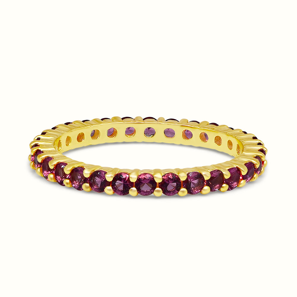 Men's Vermeil Red Eternity Diamond Ring