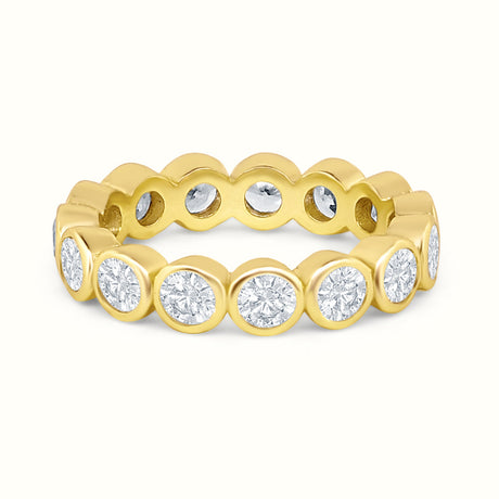Women's Vermeil Round Diamond Bezel Ring The Gold Goddess Women’s Jewelry By The Gold Gods
