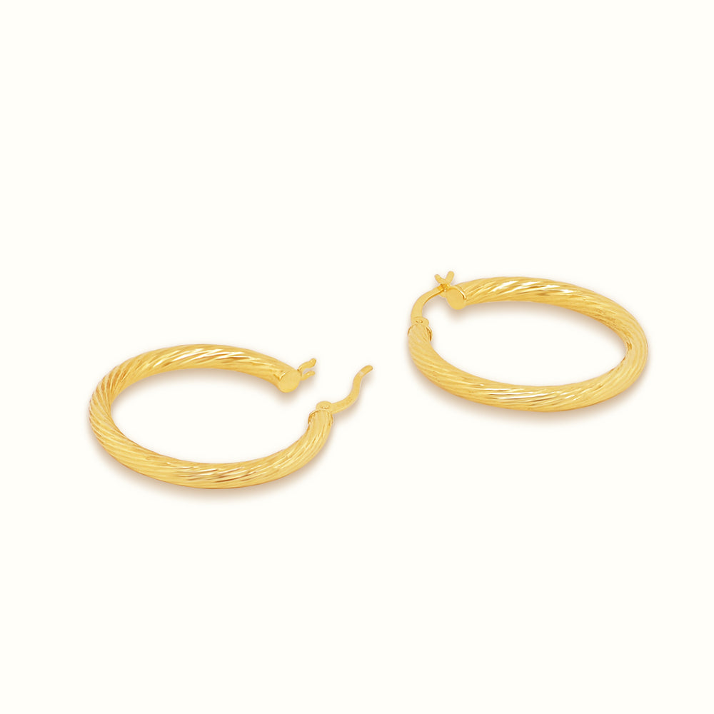Women's Vermeil Texture Large Hoop Earrings The Gold Goddess Women’s Jewelry By The Gold Gods