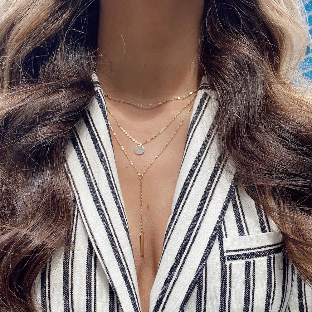 Women's Vermeil Triple Layered Pendulum & Coin Necklace The Gold Goddess Women’s Jewelry By The Gold Gods