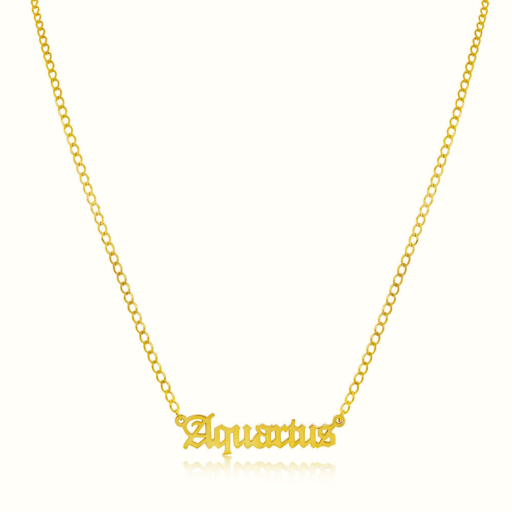 Women's Vermeil Zodiac Name Necklace