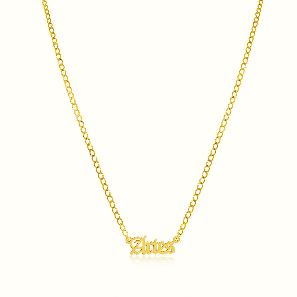 Women's Vermeil Zodiac Name Necklace