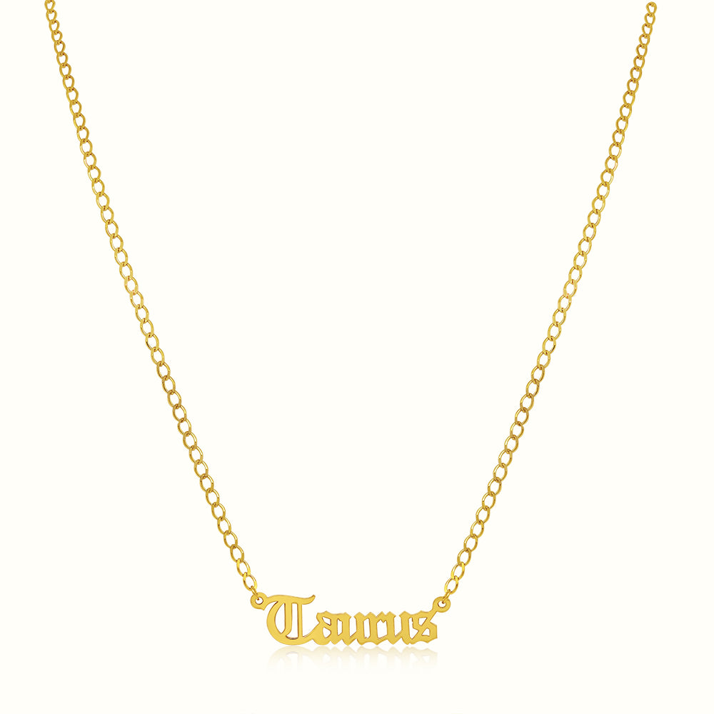 Women's Vermeil Zodiac Name Necklace