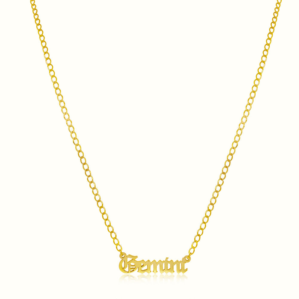 Women's Vermeil Zodiac Name Necklace