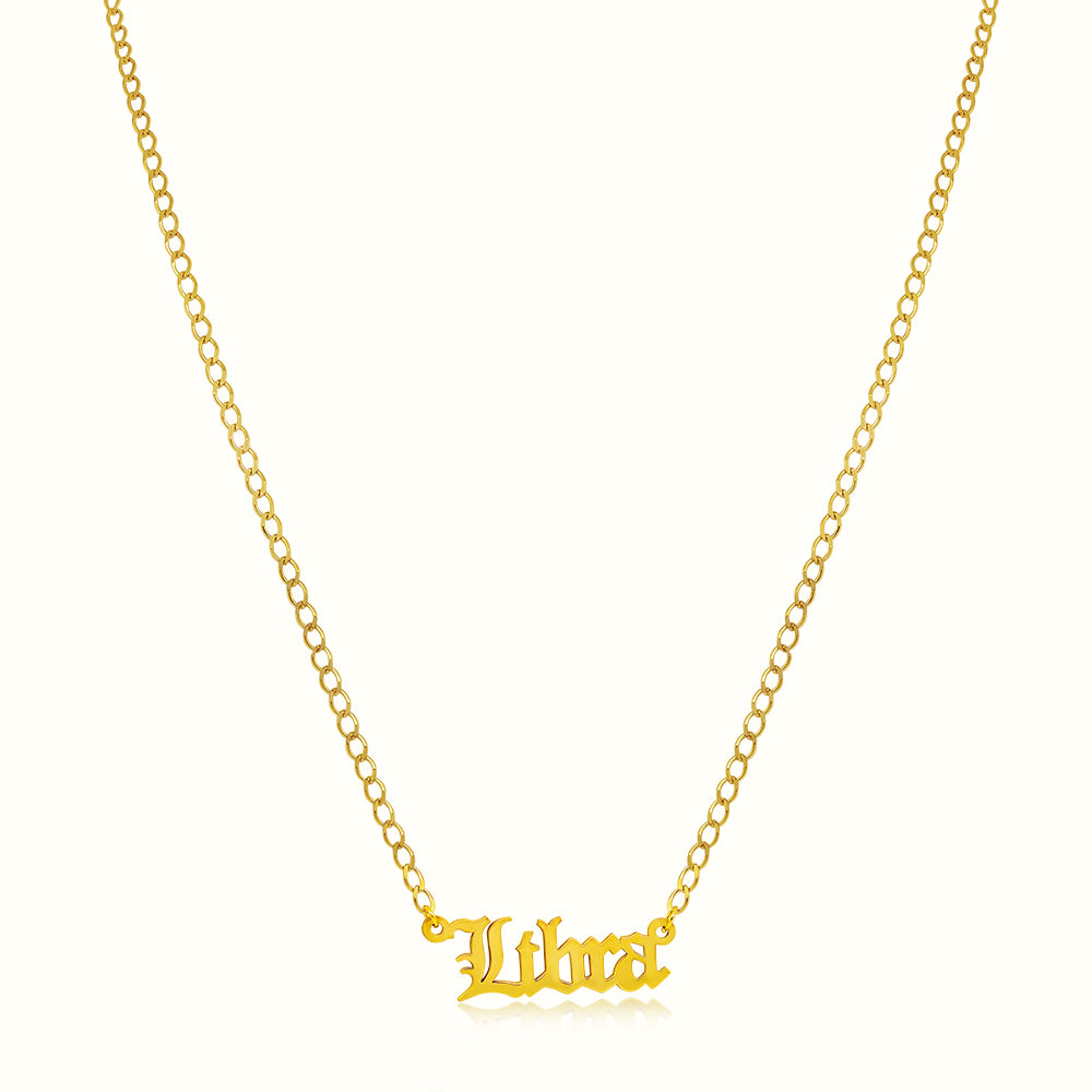 Women's Vermeil Zodiac Name Necklace