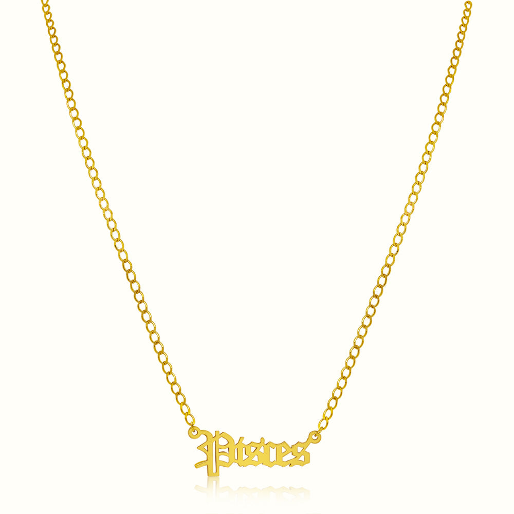Women's Vermeil Zodiac Name Necklace