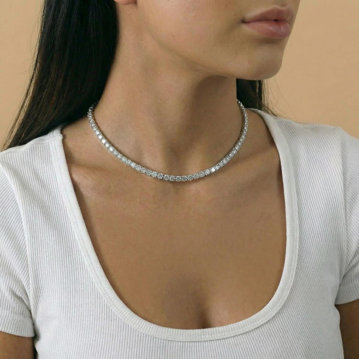 Gold Diamond CZ Tennis Chain 4MM 16 inch The Gold Gods Women's Jewelry