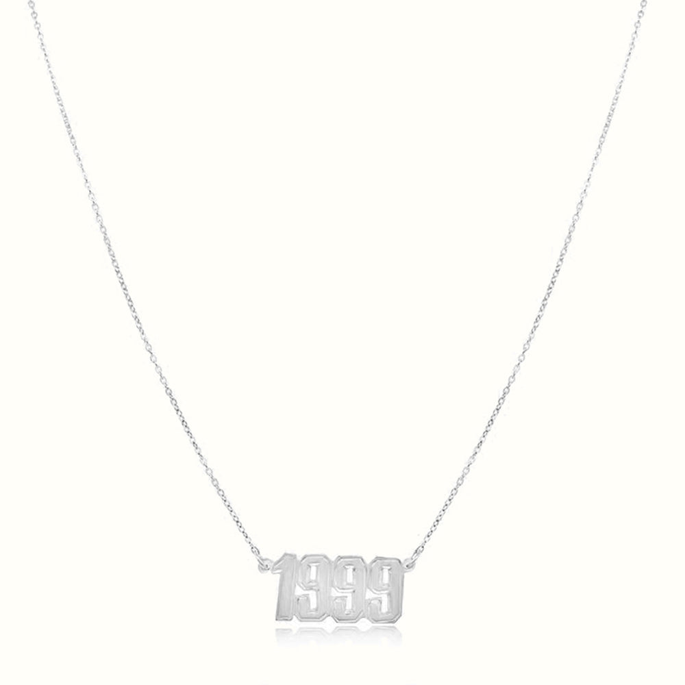 Women's Solid White Gold Custom Year Necklace Pendant The Gold Goddess Women’s Jewelry By The Gold Gods