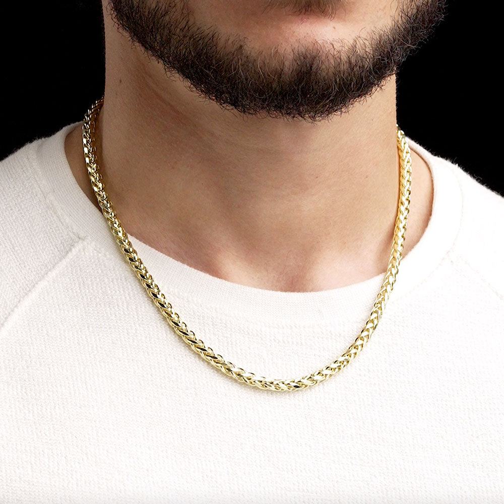 Twisted Hollow Link Chain Necklace 10K Yellow Gold 20