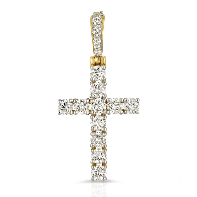 14k Solid Gold Diamond Cross Pendant (.80 CTW) The Gold Gods