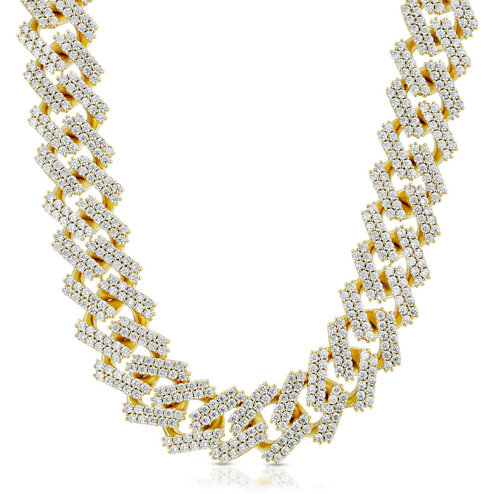 Diamond Cuban Chain Straight Edge 15mm The Gold Gods lifestyle look 2