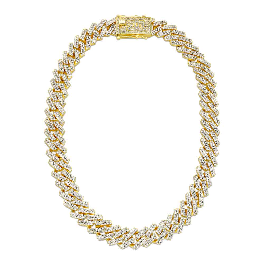 Diamond Cuban Chain Straight Edge 5mm The Gold Gods top view 2