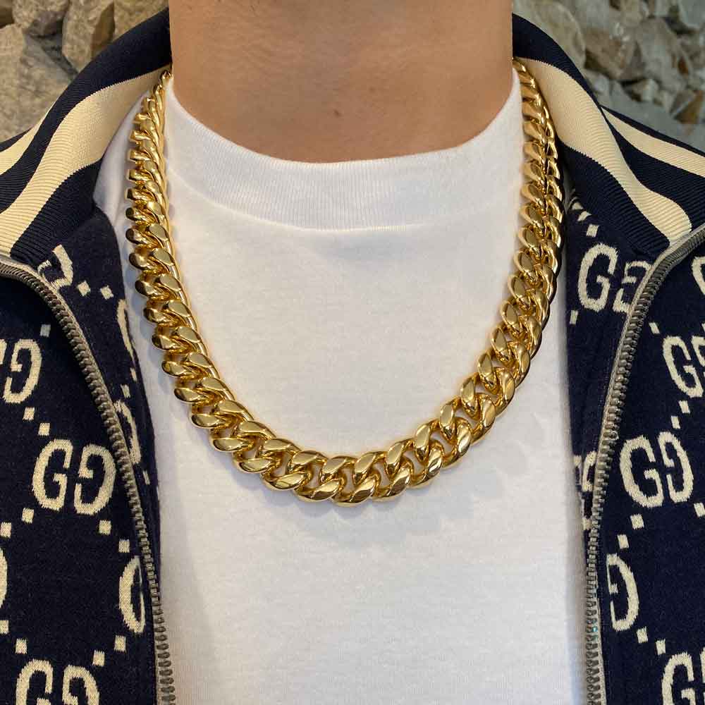 The Gold Gods 12mm Miami Cuban Link Gold Chain Necklace