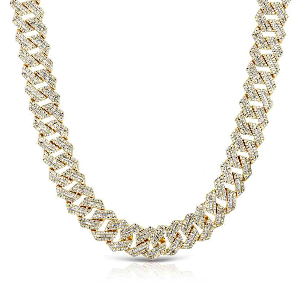 Men's Diamond Cuban Chain Straight Edge Baguette (18 mm) The Gold Gods 4