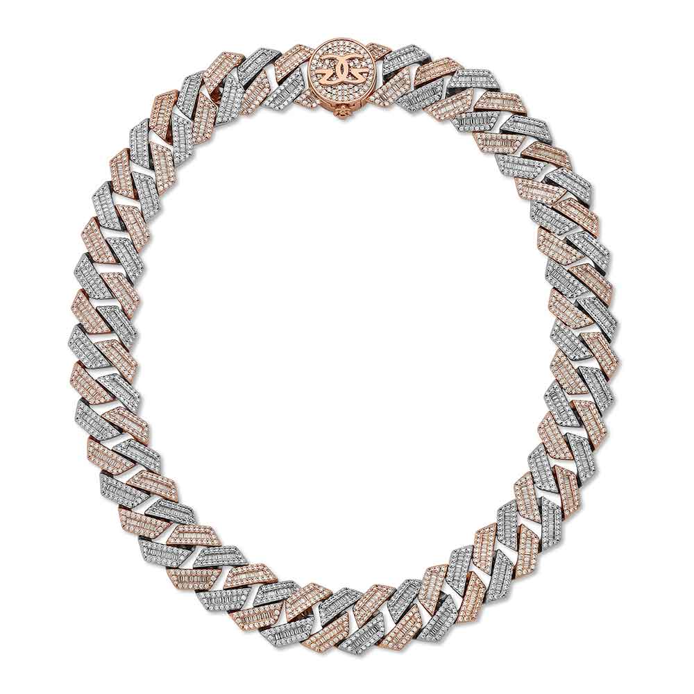 Men's Diamond Cuban Chain Straight Edge Baguette (18 mm) The Gold Gods 9