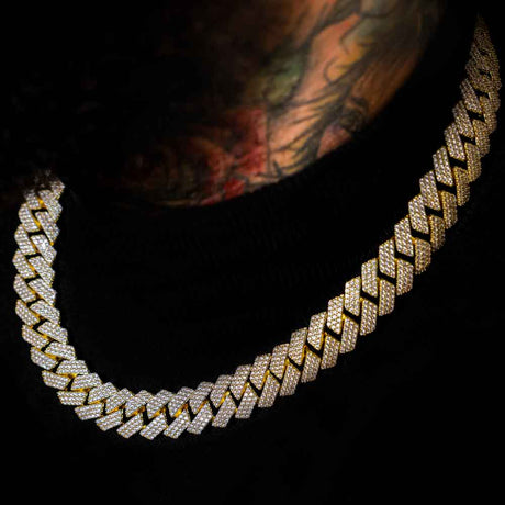 Diamond Cuban Chain 18mm 3 Row The Gold Gods Lifestyle 1