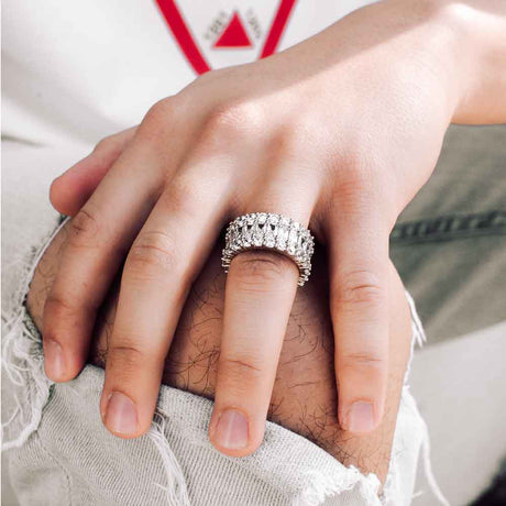 3 Row Diamond Baguette Eternity Ring The Gold Gods White Gold Lifestyle