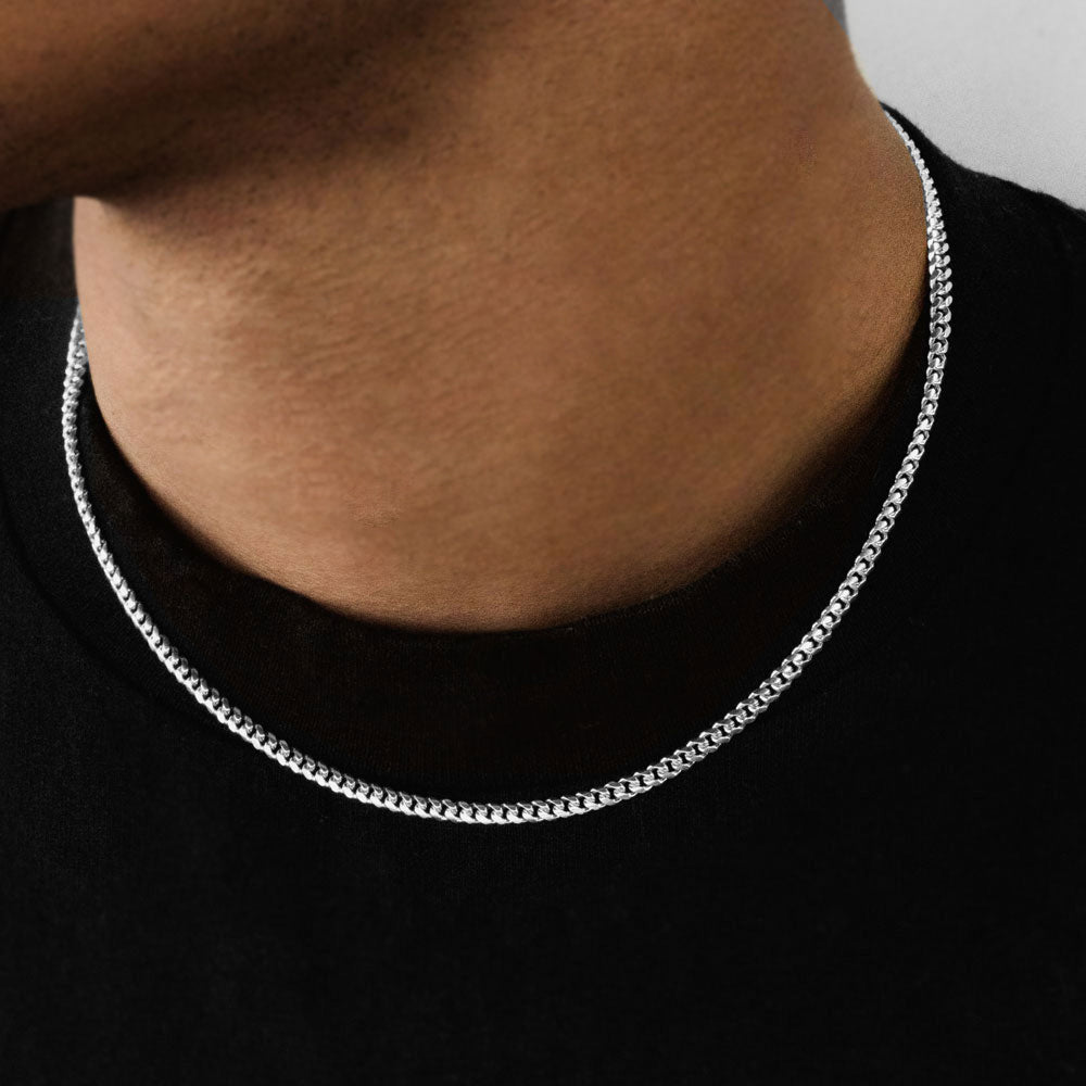 Mens Necklace - 925 Silver Miami Cuban Link Chain