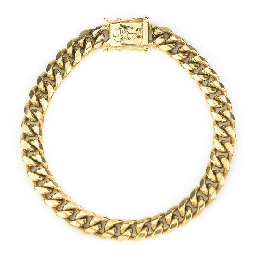 Miami Cuban Link Bracelet (8mm) The Gold Gods top view