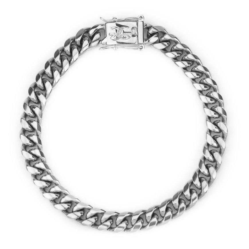 Silver Mens Bracelet Chain for Men Silver Bracelets Cuban 