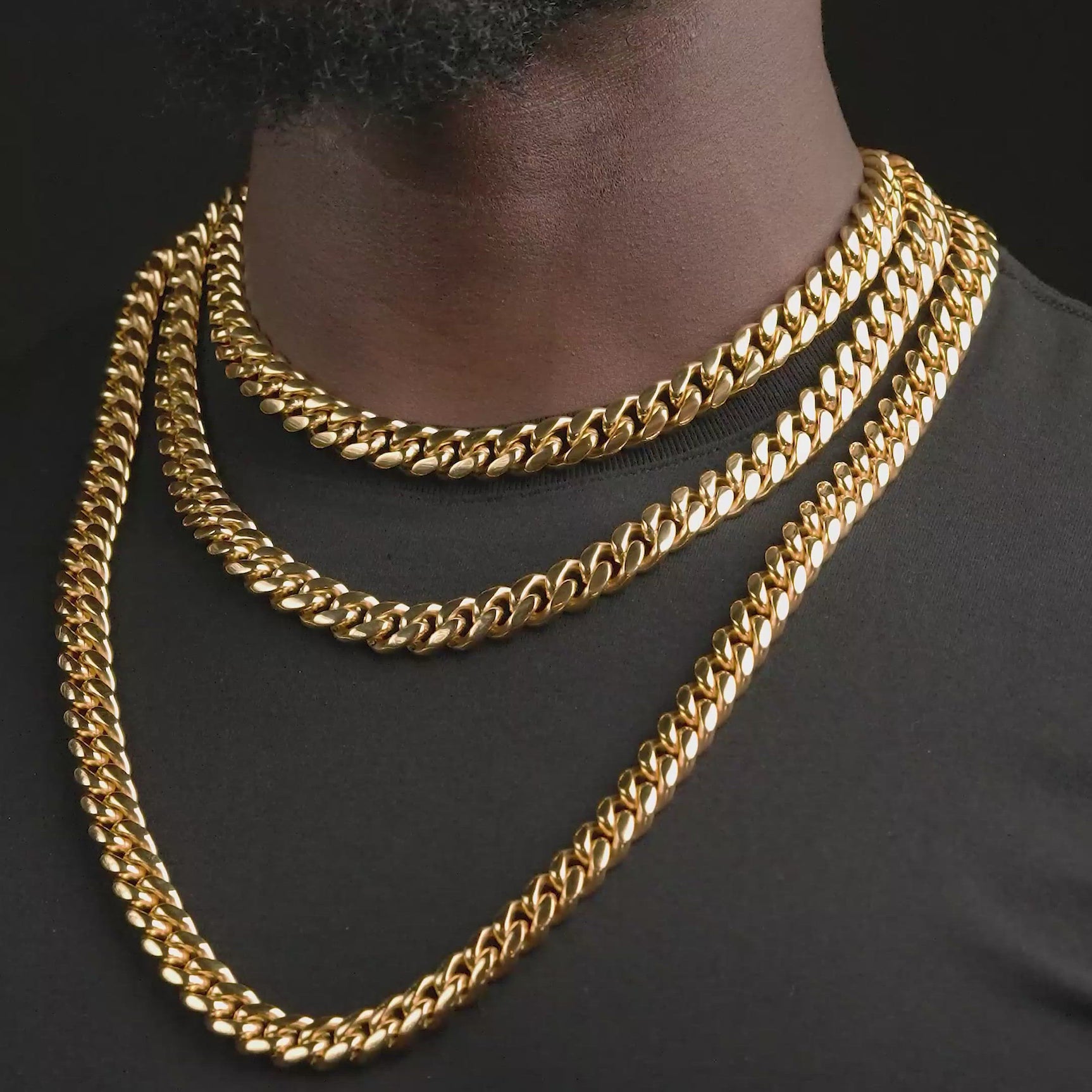 Miami Cuban Link Chain 12mm The Gold Gods® 18 22 30 Video