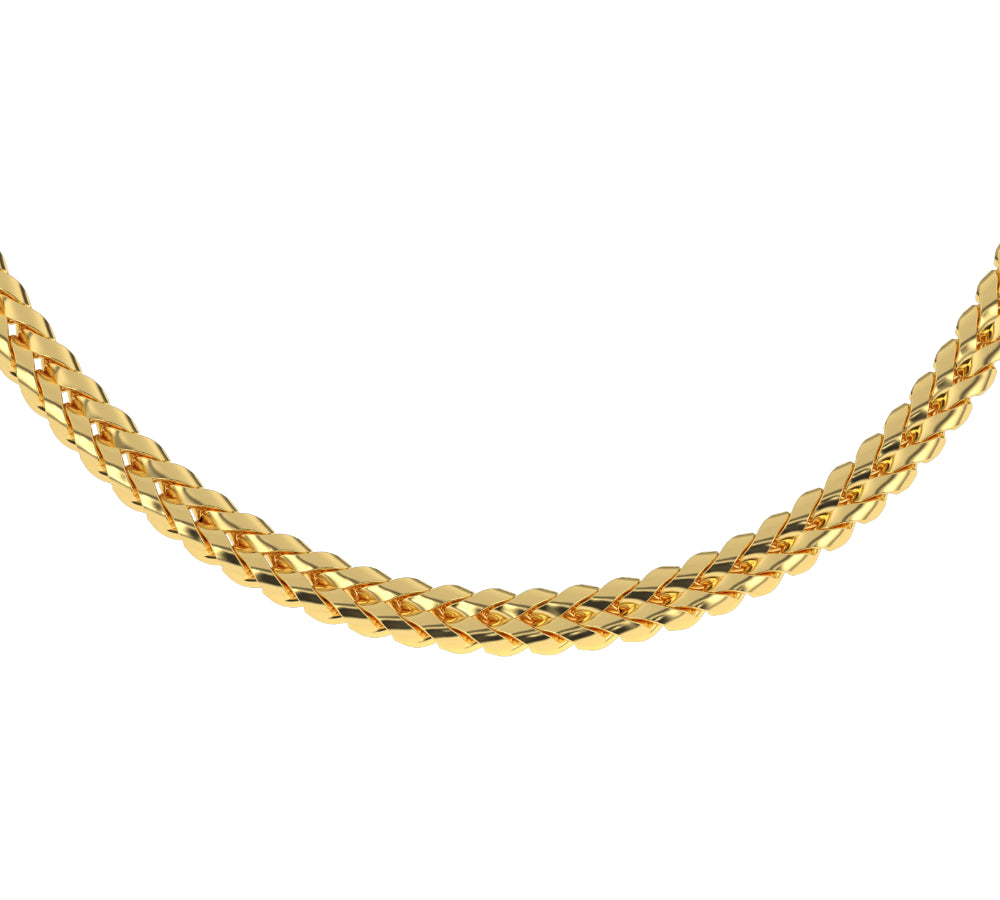 Curved Franco Gold Chain (6MM) 18k gold mens jewelry The Gold Gods front view