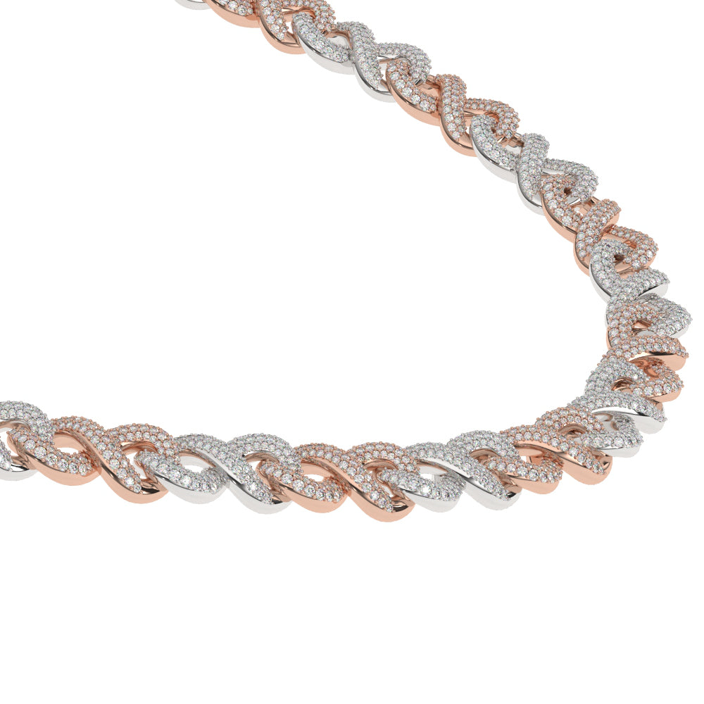 DIAMOND-INFINITY-LINK-CHAIN-18k-2-tone-rose-&-white-gold-mens-jewelry-gold-chain-the-gold-gods-front-close-up-view