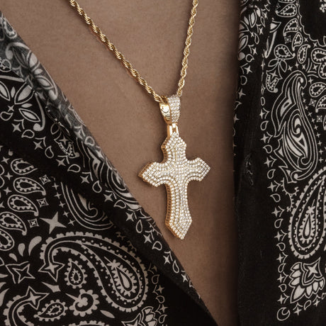 Diamond Royal Cross & Mens Rope Chain 2 The Gold Gods