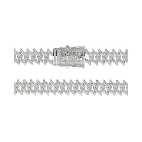 DIAMOND-SPIKED-LAUREL-CUBAN-LINK-CHAIN-18k-white-gold-plated-lock-view-the-gold-gods-Womens-jewelry