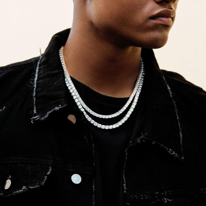 DIAMOND TENNIS CHAIN IN WHITE GOLD (6MM) Mens jewelry The Gold Gods