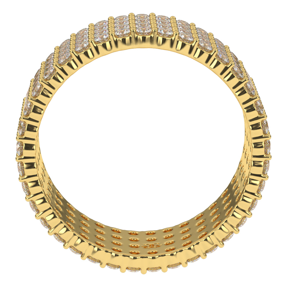 Eternity Diamond Ring 4 Row Stacked The Gold Gods Side view