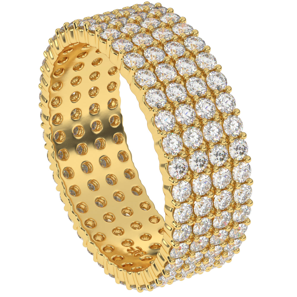 Eternity Diamond Ring 4 Row Stacked The Gold Gods SIDE 3