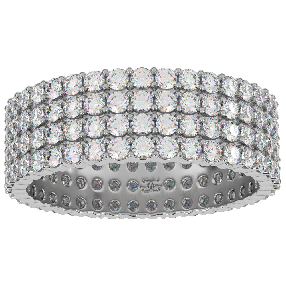 Eternity Diamond WHITE GOLD Ring 4 Row Stacked The Gold Gods TOP