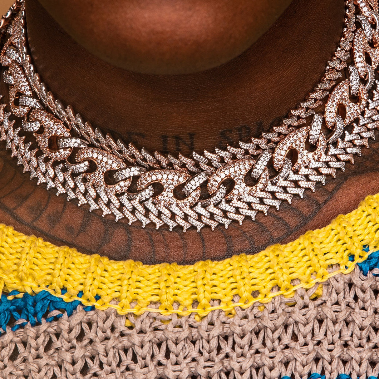 Diamond Cuban Puff Link Chain Gold Golds lifestyle look