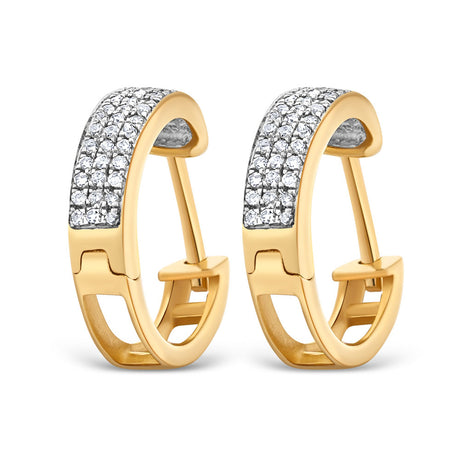 14k Solid Gold Diamond Hoop Huggie Men's Earrings (.20CTW) The Gold Gods 2