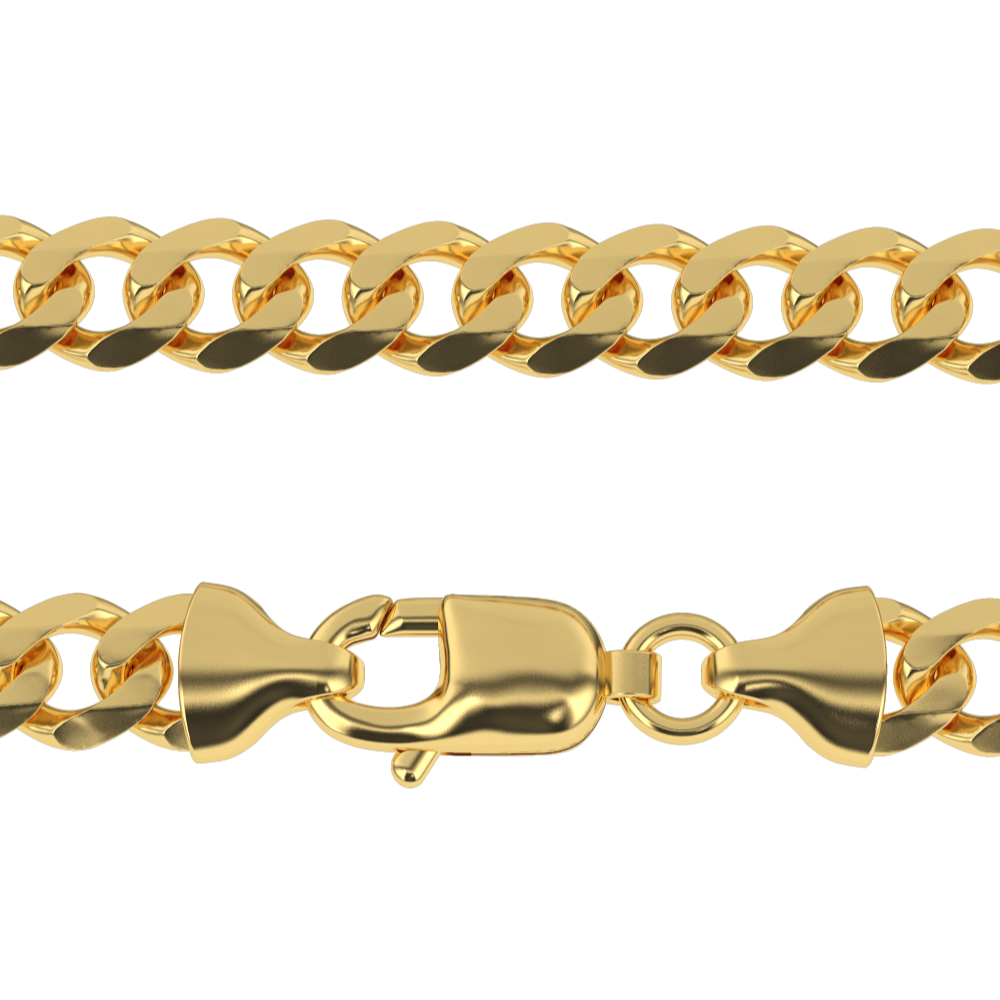 Solid Gold Curb Cuban Bracelet The Gold Gods lock view