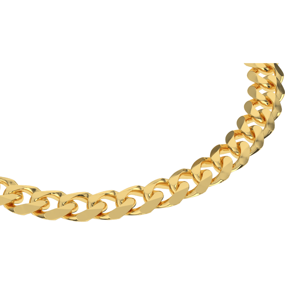 Solid Gold Curb Cuban Bracelet The Gold Gods side view 