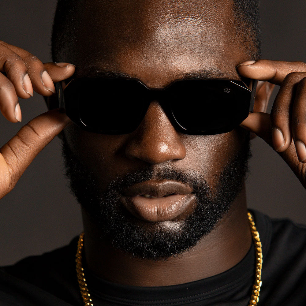 Artemis Sunglasses in Black The Gold Gods 3