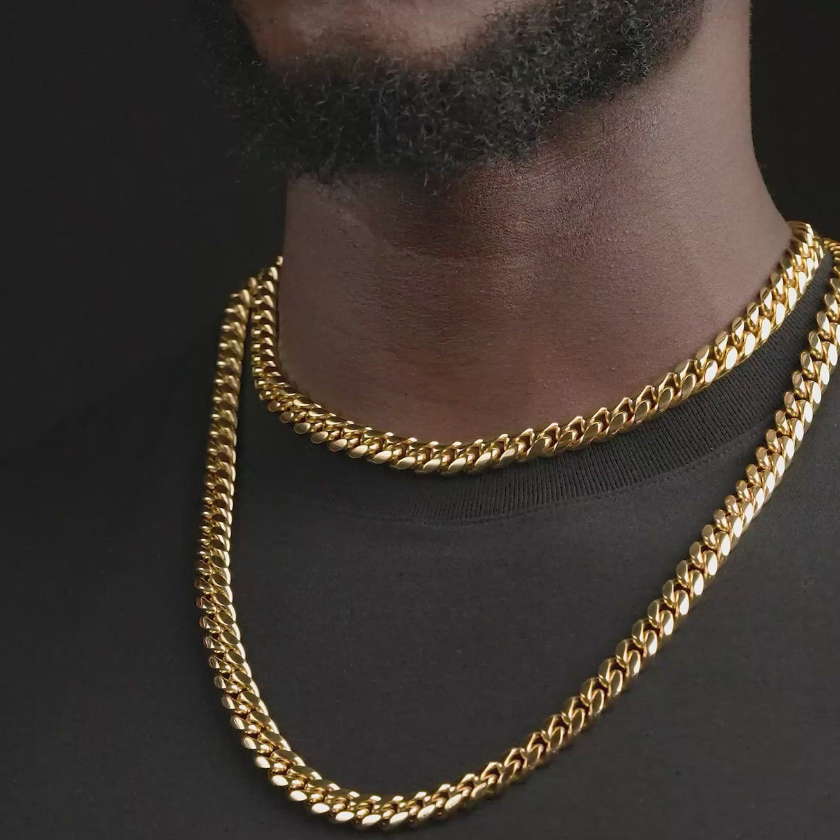 Miami Cuban Link Chain 10mm The Gold Gods® 18 inch 26 inch Spin