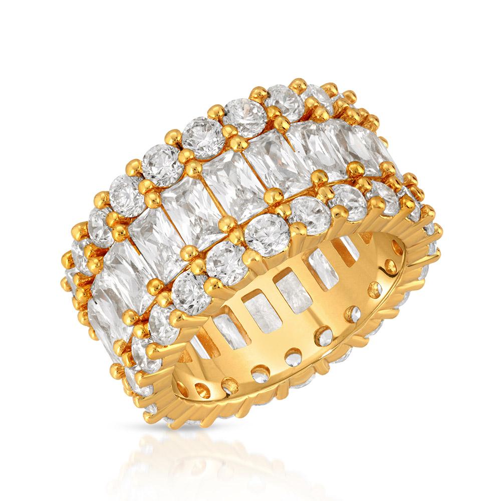 3 Row Diamond Baguette Eternity Ring The Gold Gods