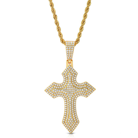 Diamond Royal Cross & Mens Rope Chain 2 The Gold Gods