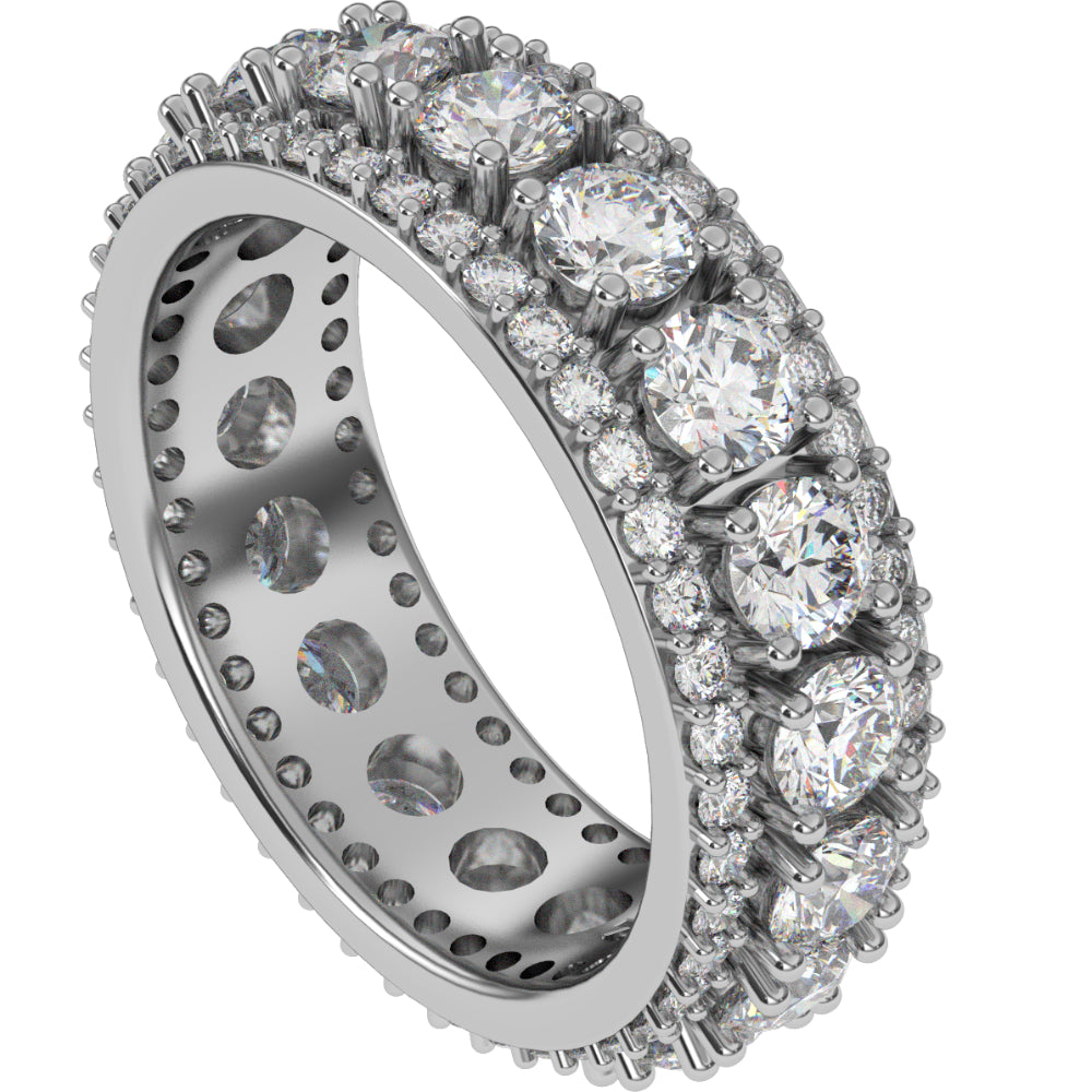 Diamond King's Eternity Ring The Gold Gods side view white gold men's jewelry