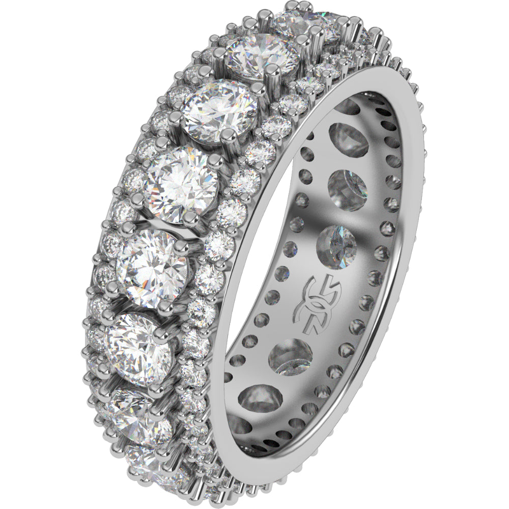 Diamond King's Eternity Ring The Gold Gods side view white gold men's jewelry 2